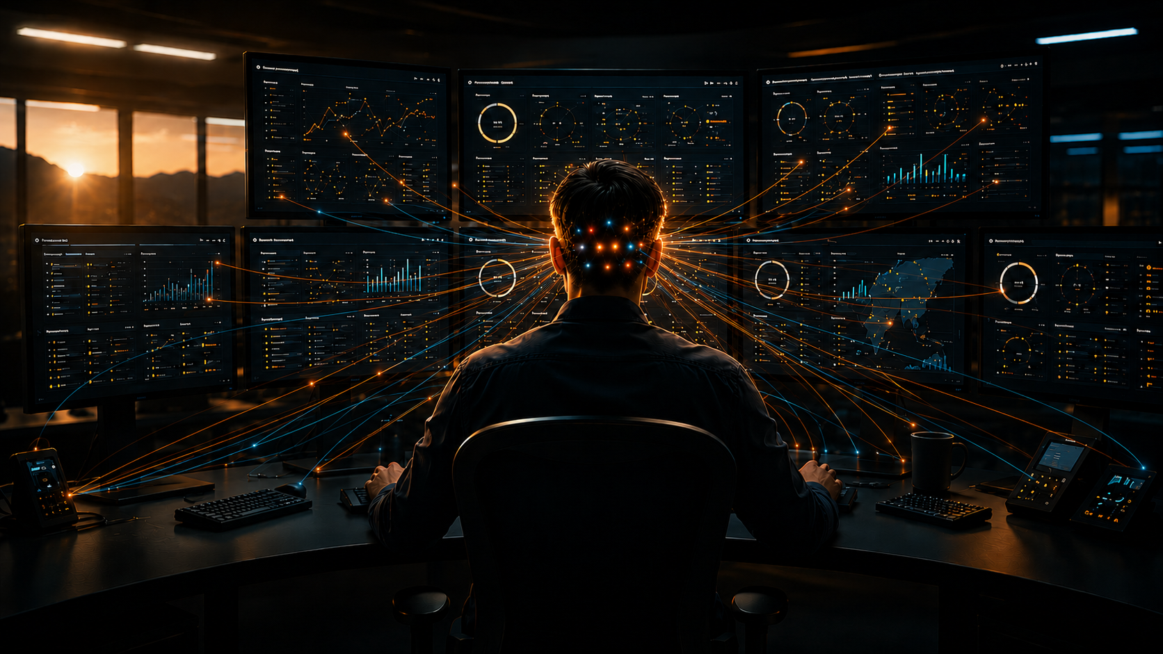 Operator facing multiple supervision screens